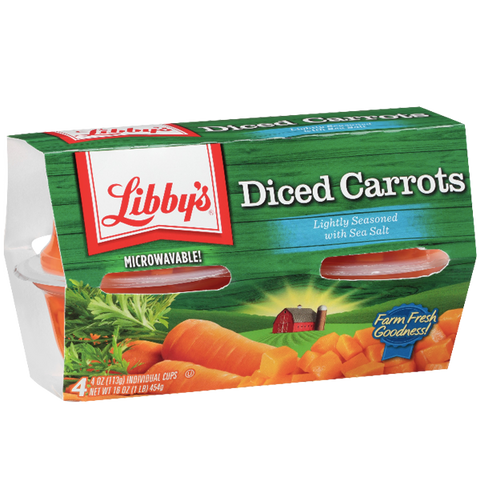 Libby's microwavable vegetables, Diced Carrots, 4Ct - Water Butlers