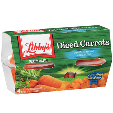 Libby's microwavable vegetables, Diced Carrots, 4Ct