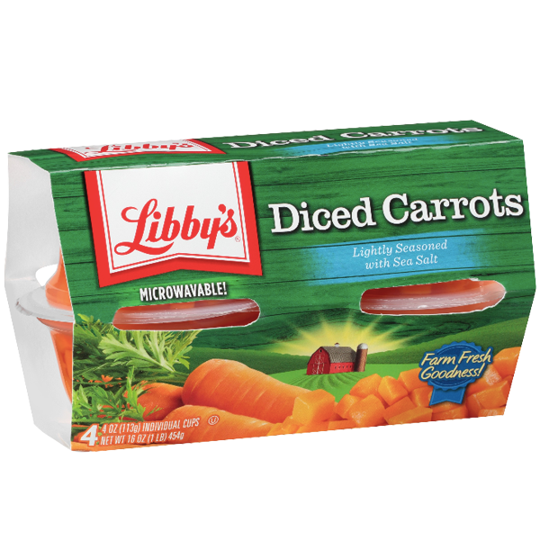 Libby's microwavable vegetables, Diced Carrots, 4Ct - Water Butlers