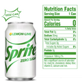 Sprite Lemon Lime Zero 12fl oz, 12 Ct - Water Butlers