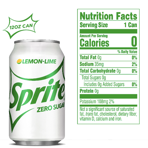 Sprite Lemon Lime Zero 12fl oz, 12 Ct - Water Butlers