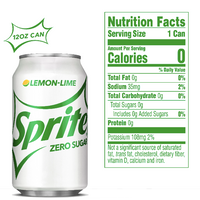 Sprite Lemon Lime Zero 12fl oz, 12 Ct - Water Butlers