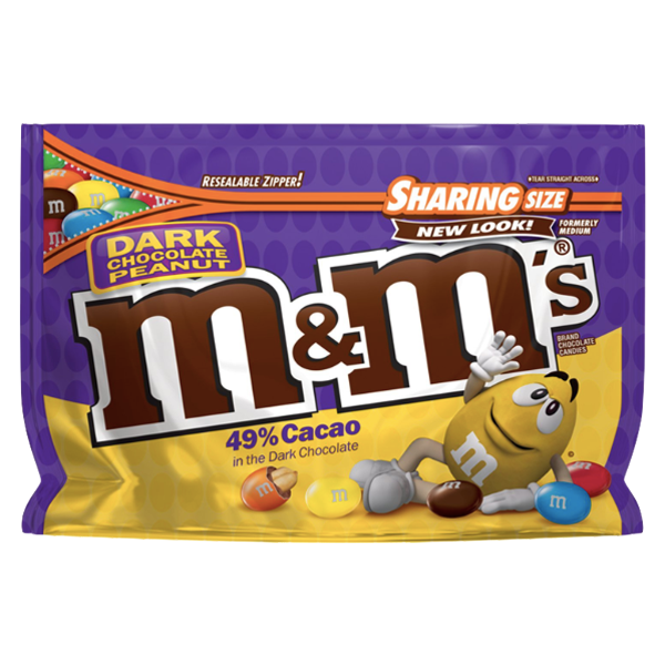 M&Ms Sharing Size, Dark Chocolate Peanut - 10.1oz - Water Butlers