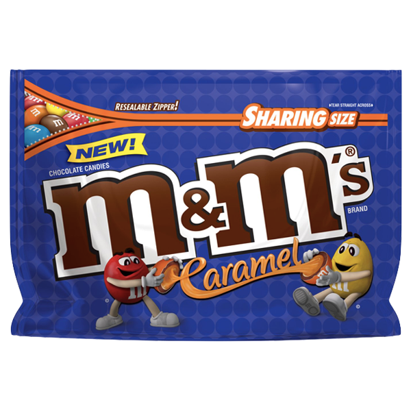 M&M's Caramel Milk Chocolate Candy Sharing Size Resealable Bag 9.05 oz