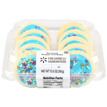 Frosted Sugar Cookies Pastry, Blue, 13.5 oz, 10 Count