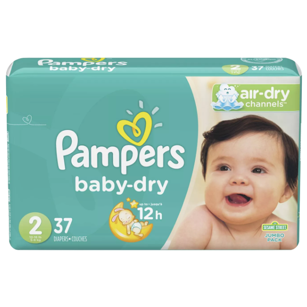 Pampers Baby Dry, Size 2 (37 Count) - Water Butlers