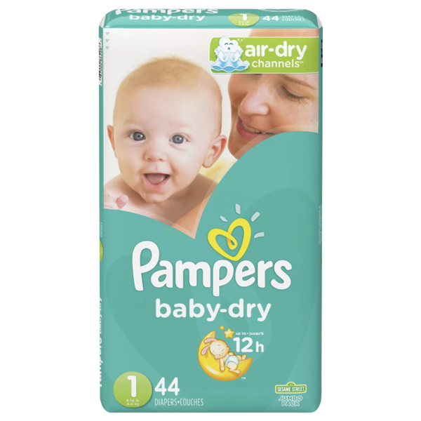 Pampers Baby Dry, Size 1 (44 Count) - Water Butlers