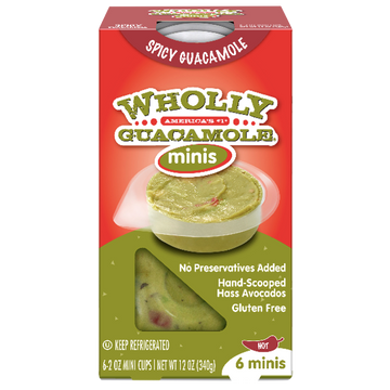 Wholly Guacamole Minis, Spicy Hot - 6 Ct