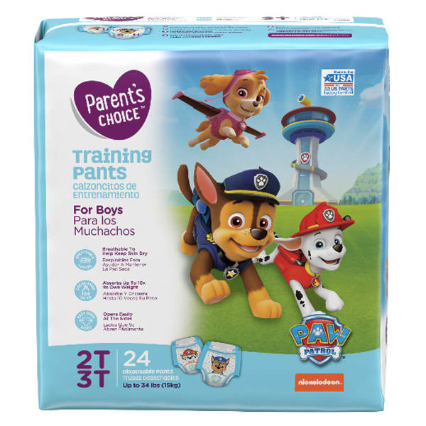 Parent's Choice Training Pants for Girls, Paw Patrol - Size 2T-3T (94 CT)