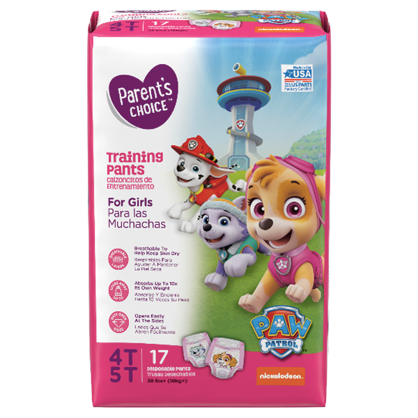Parent's Choice Paw Patrol Training Pants for Girls, 2T/3T, 94 Count  (Select for More Options) 