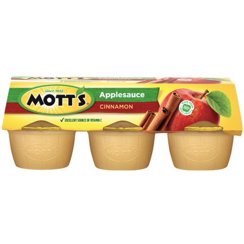 Mott's Applesauce Cinnamon, 4oz Cups, 6 Ct - Water Butlers