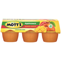 Mott's Applesauce Mango Peach, 4oz Cups, 6 Ct - Water Butlers