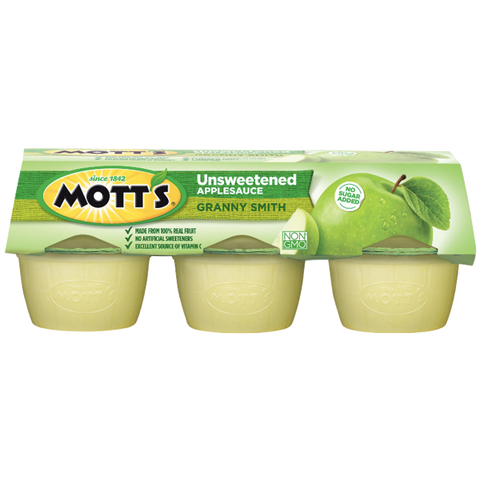 Mott's Applesauce Unsweetened Granny Smith, 4oz Cups, 6 Ct - Water Butlers