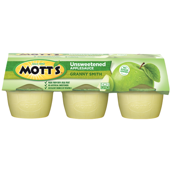 Mott's Applesauce Unsweetened Granny Smith, 4oz Cups, 6 Ct - Water Butlers