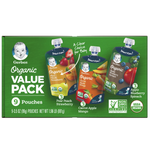 Gerber Toddler Baby Food Organic Value Pack, 9 Count - Water Butlers