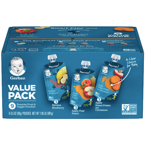 Gerber Toddler Baby Food Value Pack, 9 Count - Water Butlers