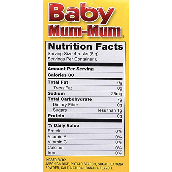 Baby mum mum deals nutrition