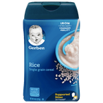 Gerber Single Baby Cereal, Rice - 8oz - Water Butlers