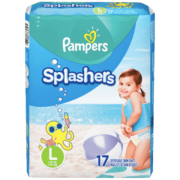 Pampers Splashers Swim Diapers, Large 17 Count - Water Butlers