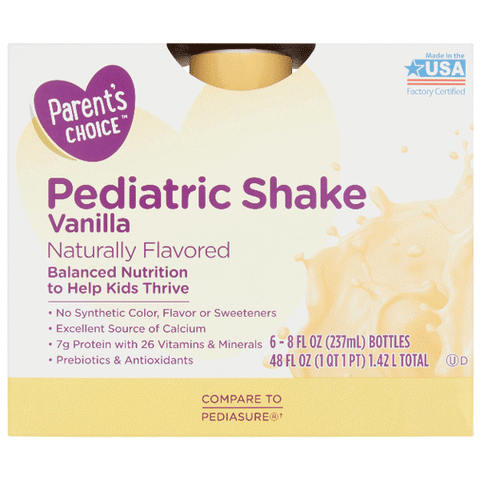 Parent's Choice Pediatric Shake 8oz, Vanilla, 6 Ct - Water Butlers