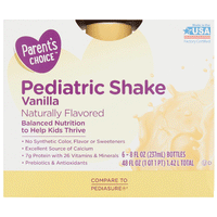 Parent's Choice Pediatric Shake 8oz, Vanilla, 6 Ct - Water Butlers