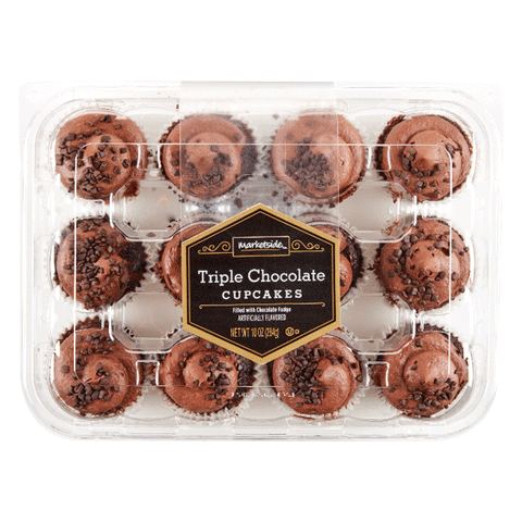 Marketside Triple Chocolate Mini Cupcakes, 12 Count - Water Butlers