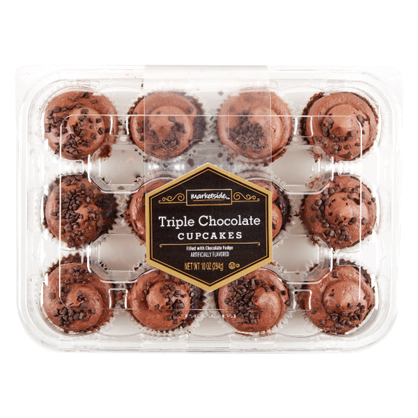 Marketside Triple Chocolate Mini Cupcakes, 12 Count - Water Butlers