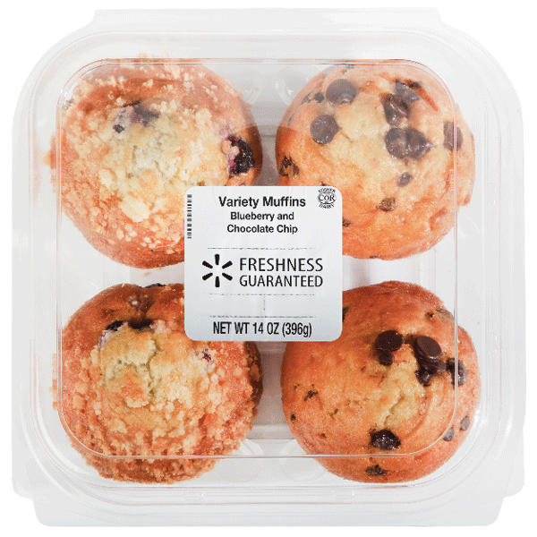 Blueberry & Chocolate Chip Muffins 14 oz, 4 Count - Water Butlers