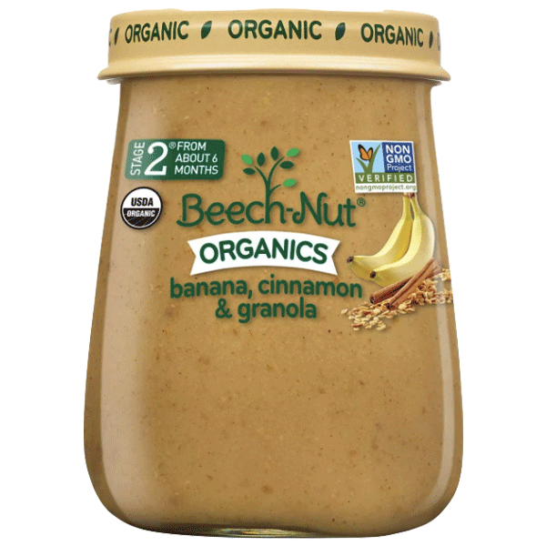 Beech-Nut Baby Food, Organics Banana Cinnamon & Granola, 4oz - Water Butlers