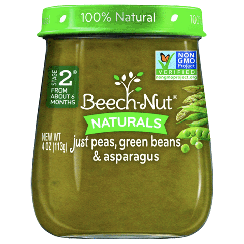 Beech-Nut Baby Food, Naturals Just Peas Green Beans & Aspargus, 4oz - Water Butlers