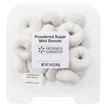 Powdered Sugar Mini Donuts Pastry, 21 Ct