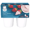 Gerber Yogurt Strawberry Blends, 3.5 oz Cups, 4 Count - Water Butlers