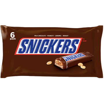 Snickers Full Size Chocolate Candy Bars, 6 Ct