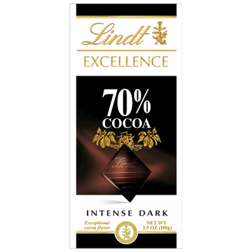 Lindt Chocolate Bar, 70% Cocoa, 4.4oz