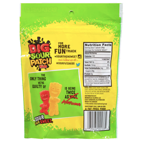 Big Sour Patch Kids Soft & Chewy Candy, 9oz - Water Butlers