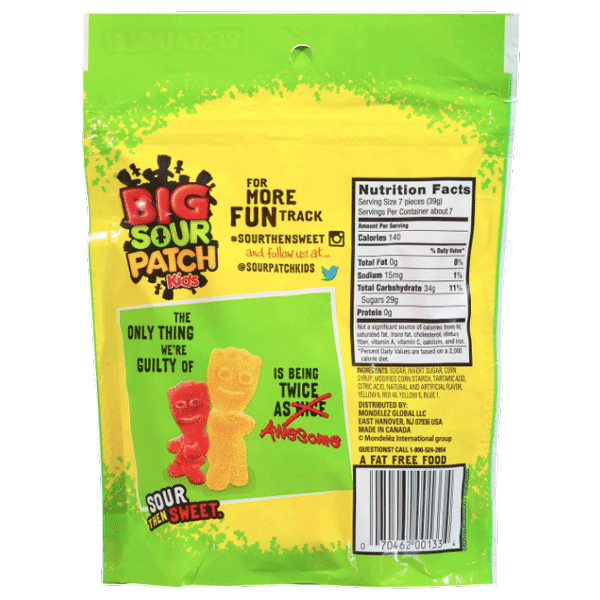 Big Sour Patch Kids Soft & Chewy Candy, 9oz - Water Butlers