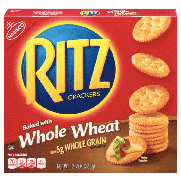 Ritz Crackers, Whole Wheat - 12.9 oz - Water Butlers