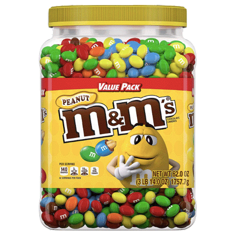 M&M's Plastic Jar, Pantry Size, Peanut - 62 oz - Water Butlers