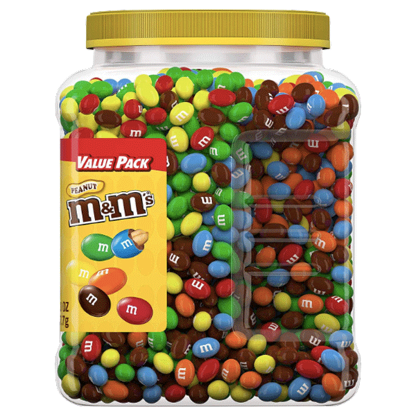 M&M's Plastic Jar, Pantry Size, Peanut - 62 oz - Water Butlers