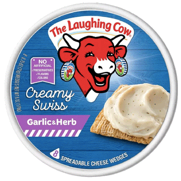 The Laughing Cow Swiss Cheese Spread, Garlic & Herb - 6 oz