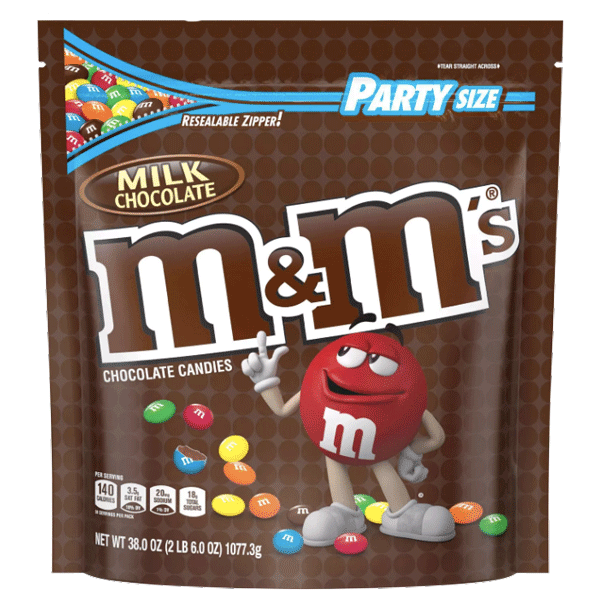 M&Ms Party Size, Milk Chocolate - 38oz - Water Butlers