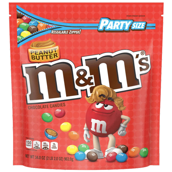 M&Ms Party Size, Caramel - 34 oz - Water Butlers