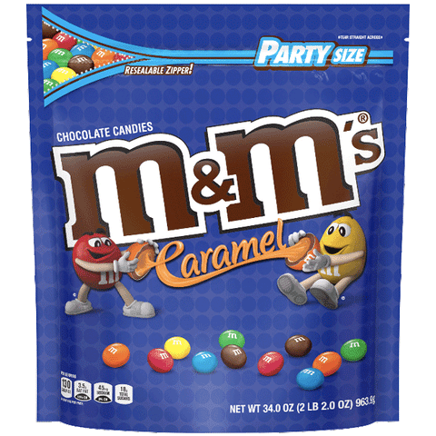 M&Ms Party Size, Caramel - 34 oz - Water Butlers