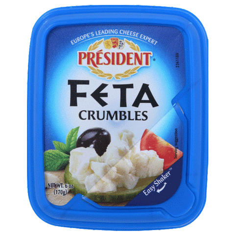 President All Natural Feta Crumbled Cheese, 6 oz - Water Butlers