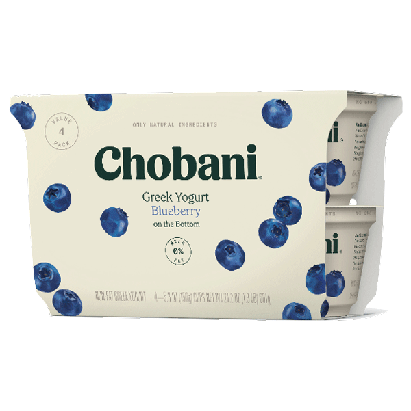 Chobani Blueberry Nonfat Greek Yogurt, 5.3oz 4 Ct - Water Butlers