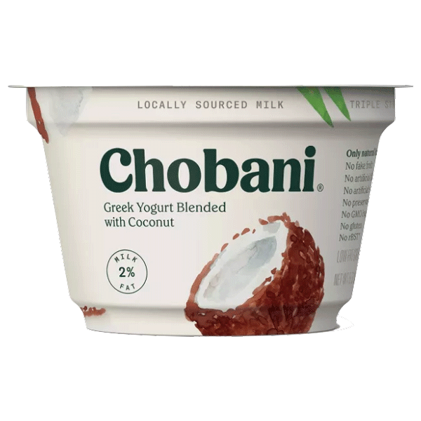 Chobani Coconut Nonfat Greek Yogurt, 5.3oz 4 Ct - Water Butlers