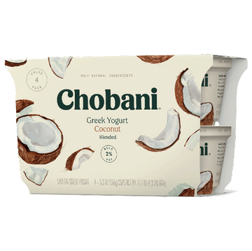 Chobani Coconut Nonfat Greek Yogurt, 5.3oz 4 Ct