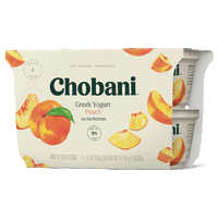 Chobani Peach Nonfat Greek Yogurt, 5.3oz 4 Ct - Water Butlers