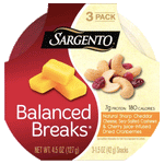 Sargento Sharp Cheddar, Cashews & Cherry Dried Cranberries, 3 Ct - Water Butlers