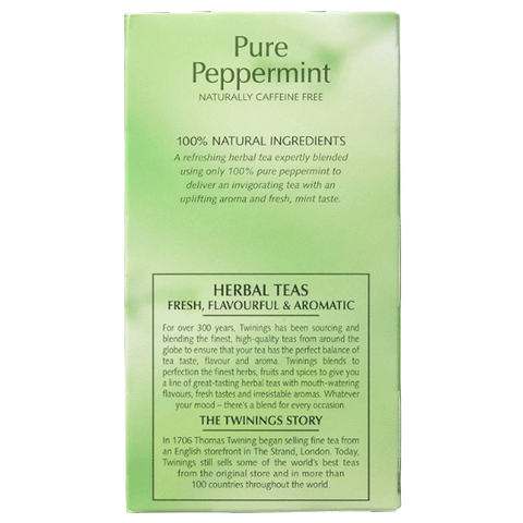 Twinings of London Pure Peppermint Tea, 20 Ct - Water Butlers